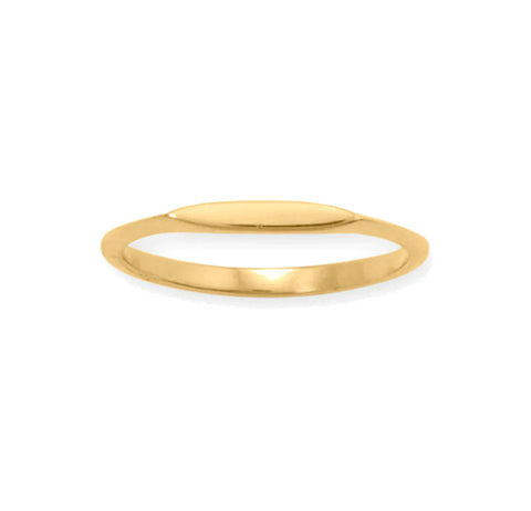 AzureBella Jewelry 14k Gold-plated Silver Flat Top Small Stackable Ring