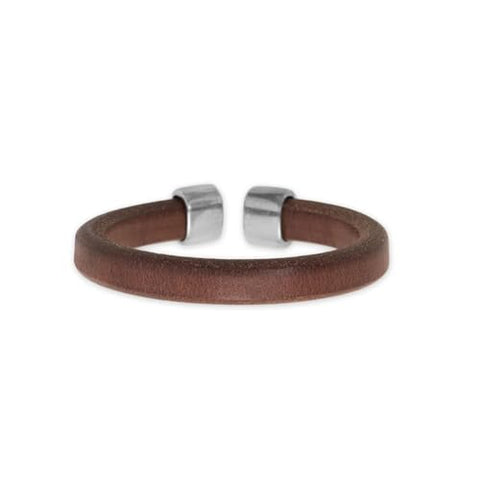Brown Leather Cuff Bracelet 8-inch Men Women Flexible - Limited Edition