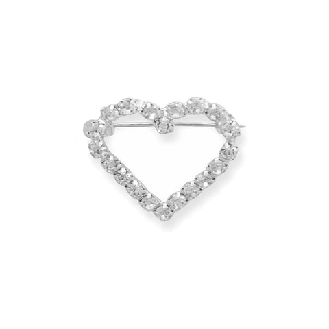 Fashion Pin Outline Heart with Crystal