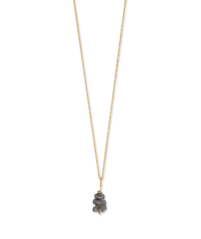 14k Yellow Gold Birthstone Necklace with Diamond - April