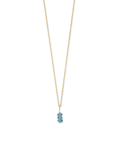 14k Yellow Gold Birthstone Necklace with Blue Topaz - December