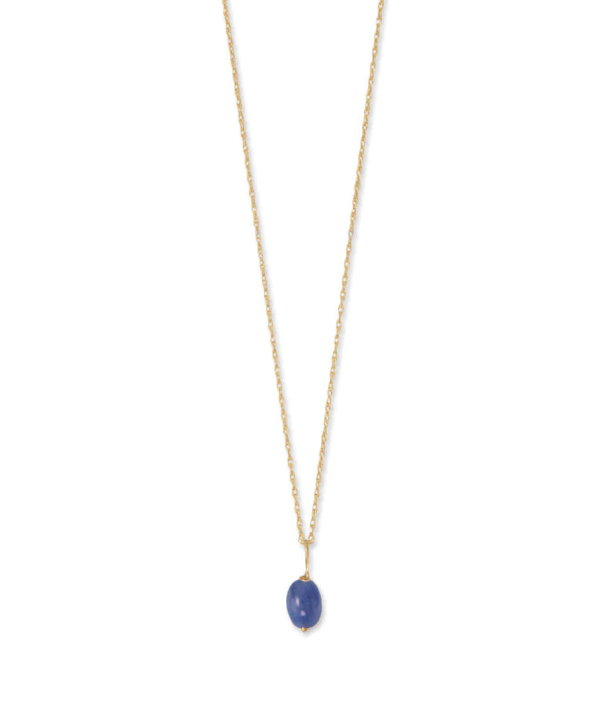 14k Yellow Gold Birthstone Necklace with Sapphire - September