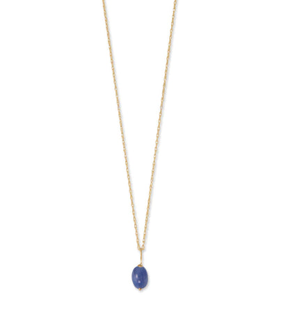 14k Yellow Gold Birthstone Necklace with Sapphire - September