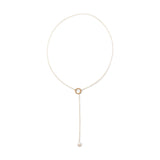 Cultured Freshwater Pearl Necklace Y-style Lariat 14k Yellow Gold