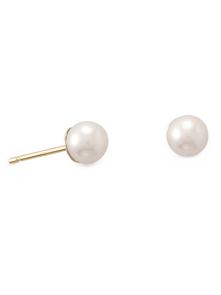 14k Yellow Gold Cultured Freshwater Pearl Stud Earrings