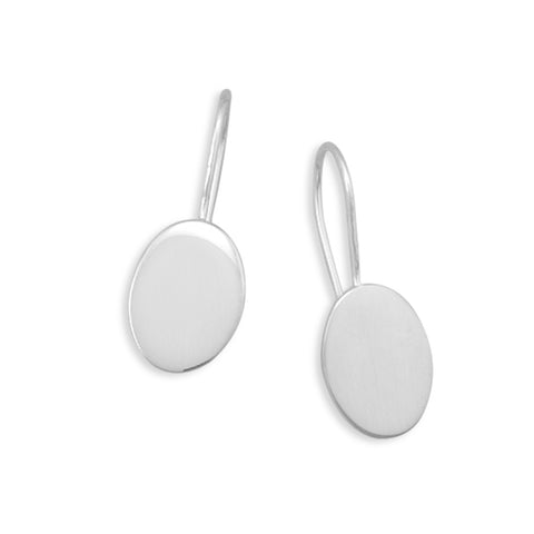 Oval Engravable Earrings Polished Sterling Silver