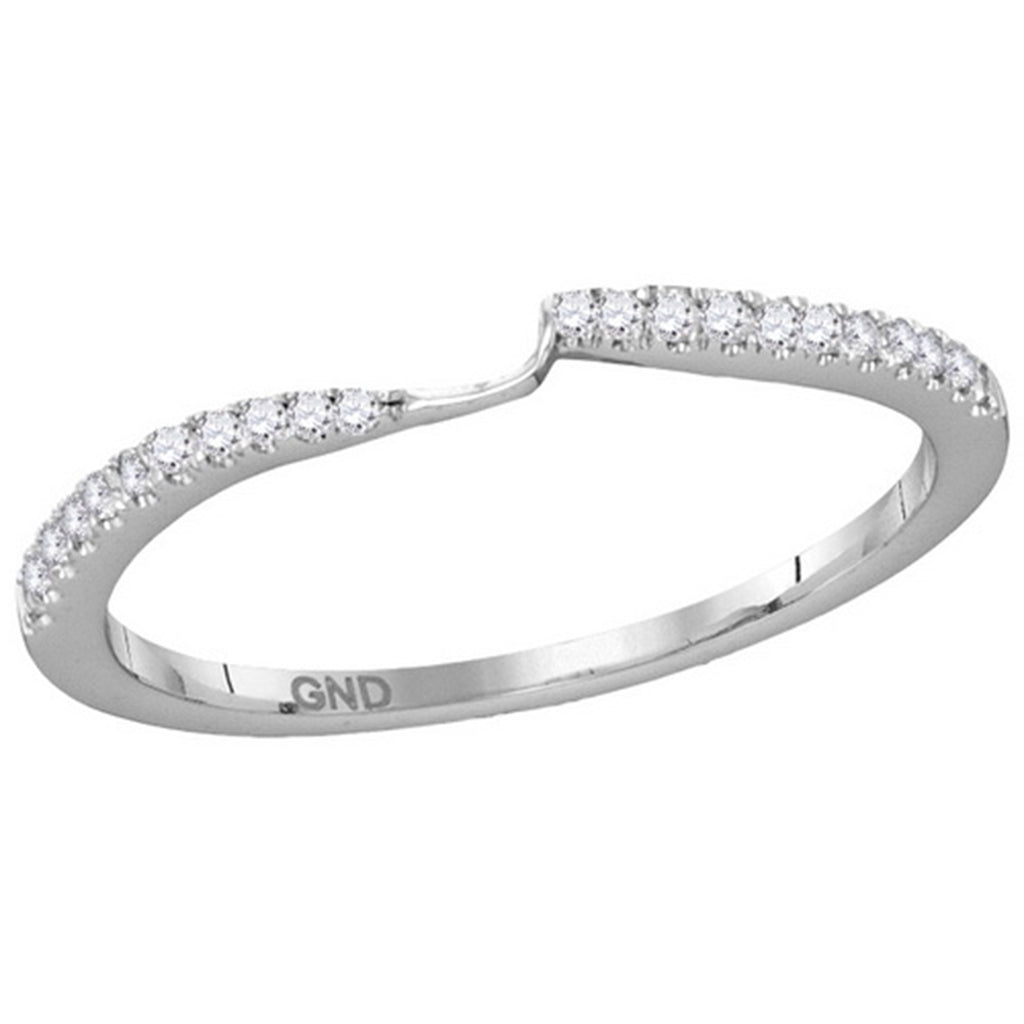 Hearts Together Diamond Wedding Band 14k White Gold 1/4 CTW 15 Diamonds, 10