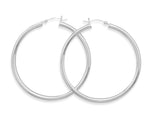 Extra Extra Large 50mm x 3mm Round Tube Sterling Silver Hoop Earrings