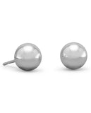 Solid Ball 8mm Post Stud Earrings Sterling Silver