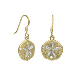 Sand Dollar Two Tone Gold-plated Sterling Silver Earrings