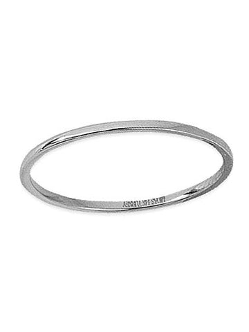 14k White Gold Plain Thin Band Wedding Ring, size 8