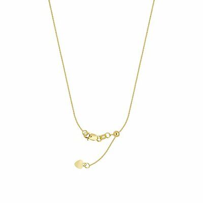 Adjustable Cable Chain .9mm Adjust to 22 inches Yellow Gold on Sterling Silver