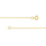 10k Yellow Gold Rope Chain Necklace 0.6mm, 18-inch Length