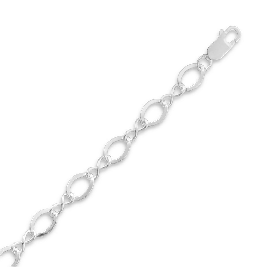 Figure 8 Charm Link Bracelet Sterling Silver, 9-inch Length