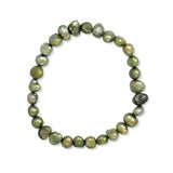 Green Dyed Freshwater Cultured Freshwater Pearl Stretch Bracelet