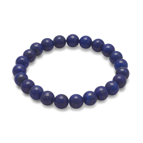 Lapis Lazuli Bead Stretch Bracelet Genuine Stones