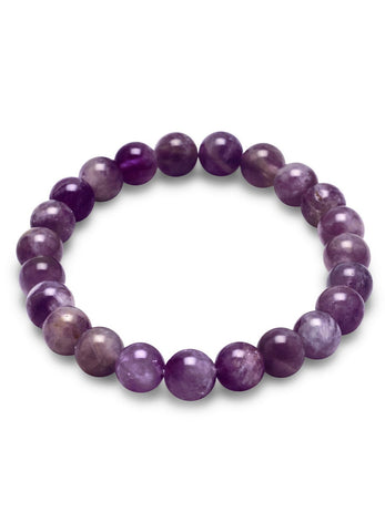 Amethyst Bead Stretch Bracelet 8mm Stones