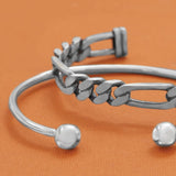 Men's Cuff Bracelet with Ball Ends Sterling Silver