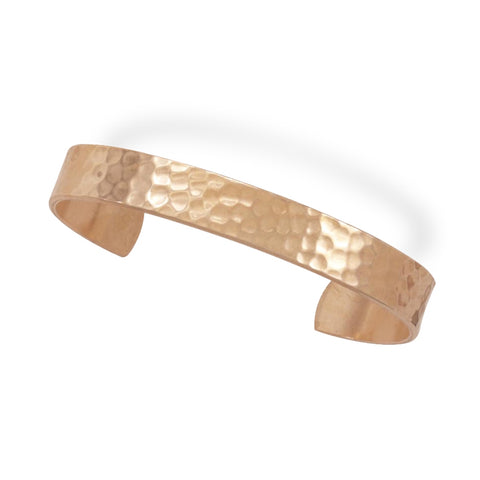 AzureBella Jewelry Hammered Solid Copper 9.5mm Cuff Bracelet - Made in the USA
