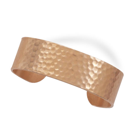 AzureBella Jewelry Hammered Solid Copper 19mm Cuff Bracelet - Made in the USA