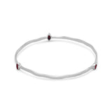 Bangle Bracelet with Dyed Red Corundum Sterling Silver