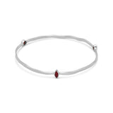 Bangle Bracelet with Dyed Red Corundum Sterling Silver