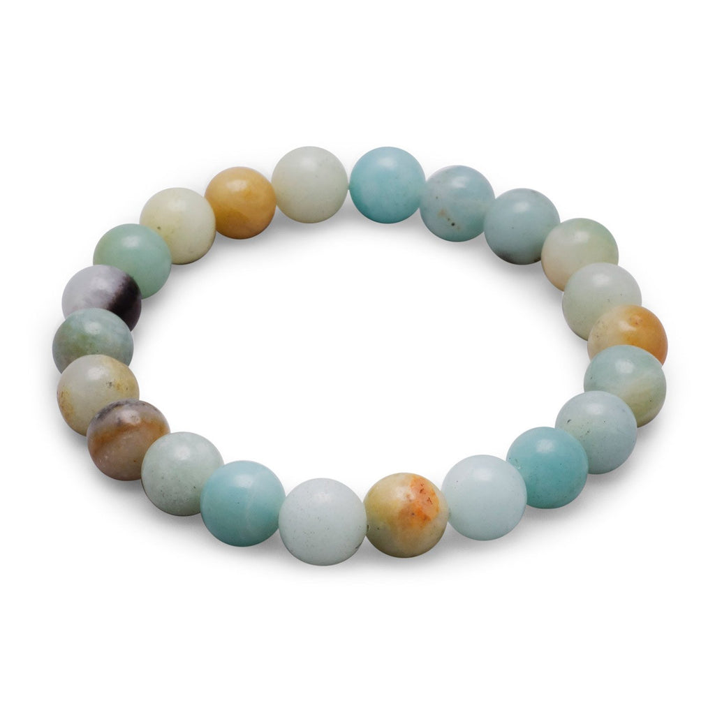 Stretch Bracelet with 8mm Amazonite Varied Color Beads