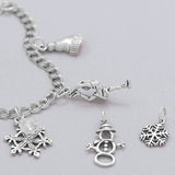 Small Snowflake Charm Pendant Antique Finish Sterling Silver
