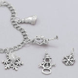 Snowman Charm Antiqued Sterling Silver