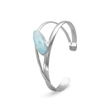 Larimar Atlantis Stone Cuff Bracelet Sterling Silver