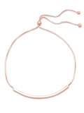 Rose Gold-plated Sterling Silver Box Chain Bracelet with Bar Adjustable Length