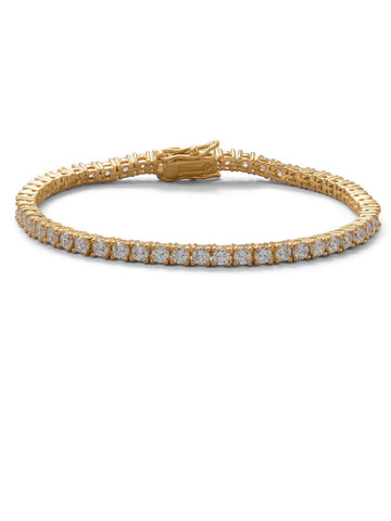 Tennis Bracelet Cubic Zirconia Gold-plated Sterling Silver 7-inch Length