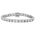 Tennis Bracelet Sparkling Cubic Zirconia Rhodium on Sterling Silver - Nontarnish