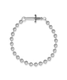 Mens Polished Bead with Sword Clasp 8-inch Bracelet Sterling Silver