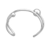 Sterling Silver Cuff Bracelet with Ball Ends Unique Design