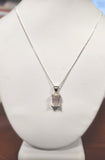 Rose Quartz Necklace Sterling Silver 14-inch Chain