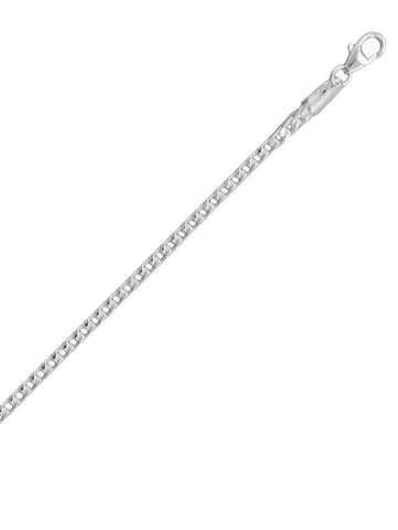 Sterling Silver Franco Chain Necklace 2.5mm Width, 18-inch Length