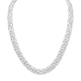 Byzantine Chain Necklace 12mm Sterling Silver 18-inch Length