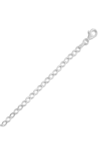 Flat Diamond-Shape Link Chain Bracelet Anklet, 9-inch