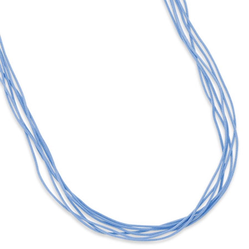 AzureBella Jewelry Light Blue 6-Strand Cord Necklace Adjustable Length