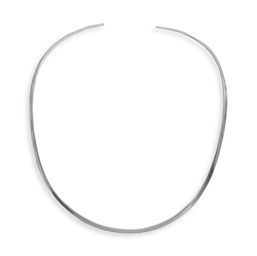 Collar Necklace Flat 3mm Open Back Polished Sterling Silver