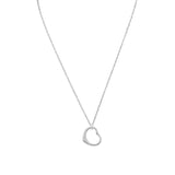 Floating Heart Necklace Sterling Silver - Rope Chain Included