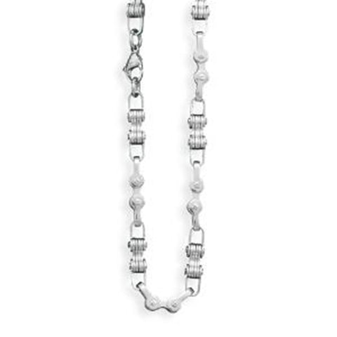 AzureBella Jewelry Bicycle Chain Necklace 316L Surgical Steel 24-inch Length