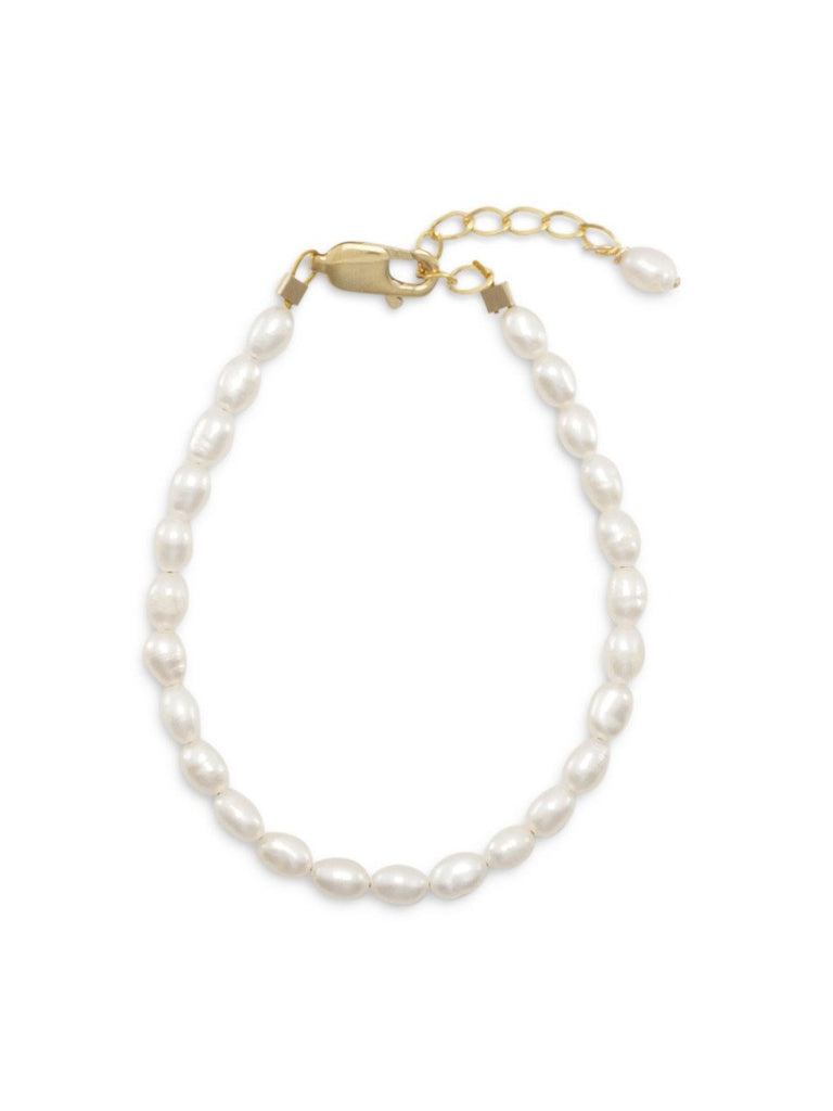 White Cultured Freshwater Pearl Bracelet Gold-filled Adjustable Length