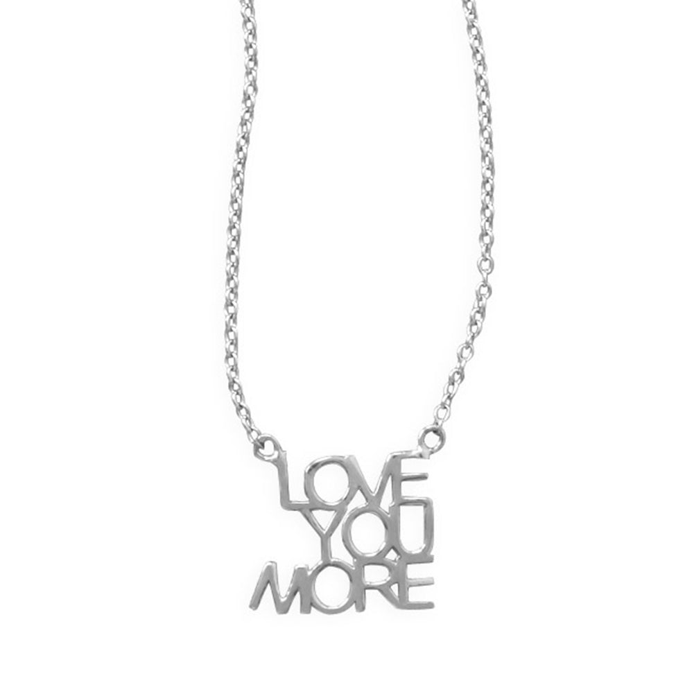LOVE YOU MORE Necklace Rhodium on Sterling Silver - Nontarnish