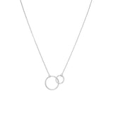 Double Circle Link Necklace Rhodium-plated Sterling Silver