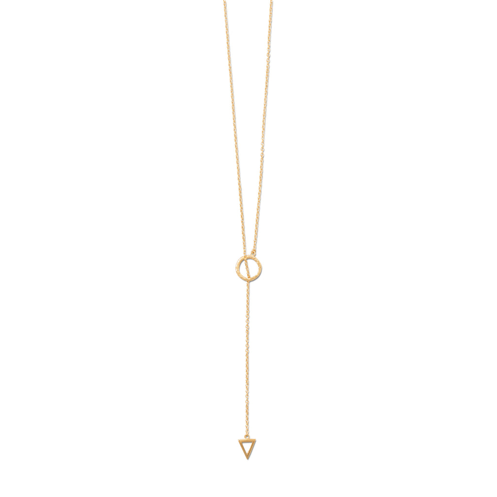 Triangle Lariat Necklace Gold-plated on Sterling Silver