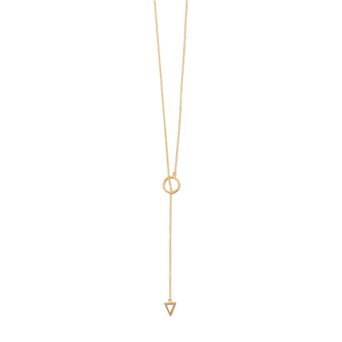 Triangle Lariat Necklace Gold-plated on Sterling Silver