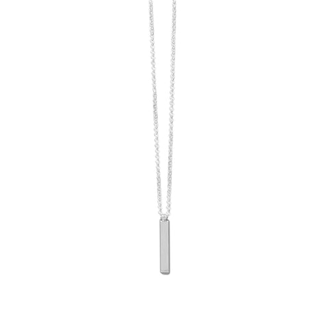 Bar Pendant Necklace Sterling Silver Geometric