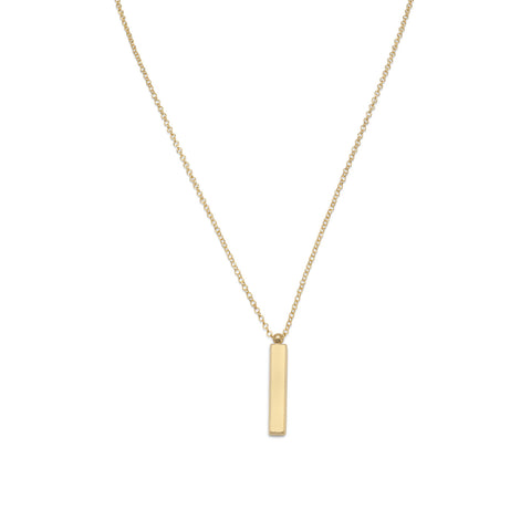 Bar Pendant Necklace Gold-plated Sterling Silver